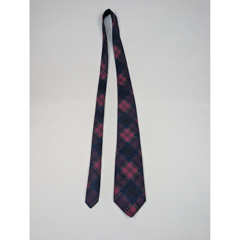 Colours by Alexander Julian Mens Purple Plaid Silk Necktie